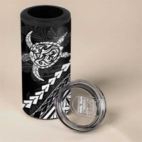 Polynesian Pride 4 in 1 Can Cooler Tumbler Turtle Hibiscus Luxury Style - Black LT7 - Polynesian Pride