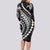 Polynesian Pride Long Sleeve Bodycon Dress Turtle Hibiscus Luxury Style - Black LT7 - Polynesian Pride