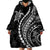 Polynesian Pride Wearable Blanket Hoodie Turtle Hibiscus Luxury Style - Black LT7 - Polynesian Pride