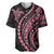 Polynesian Pride Baseball Jersey Turtle Hibiscus Luxury Style - Carnation Pink LT7 Carnation Pink - Polynesian Pride