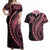 Polynesian Pride Couples Matching Off Shoulder Maxi Dress and Hawaiian Shirt Turtle Hibiscus Luxury Style - Carnation Pink LT7 Carnation Pink - Polynesian Pride