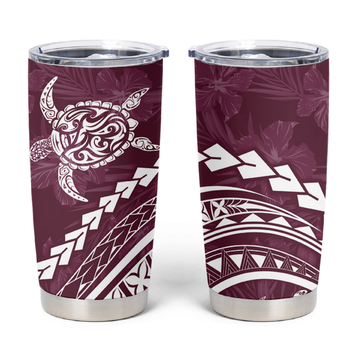 Polynesian Pride Tumbler Cup Turtle Hibiscus Luxury Style - Champagne LT7 Champagne - Polynesian Pride