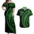 Polynesian Pride Couples Matching Off Shoulder Maxi Dress and Hawaiian Shirt Turtle Hibiscus Luxury Style - Green LT7 Green - Polynesian Pride