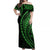 Polynesian Pride Off Shoulder Maxi Dress Turtle Hibiscus Luxury Style - Green LT7 Women Green - Polynesian Pride