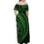 Polynesian Pride Off Shoulder Maxi Dress Turtle Hibiscus Luxury Style - Green LT7 - Polynesian Pride