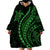 Polynesian Pride Wearable Blanket Hoodie Turtle Hibiscus Luxury Style - Green LT7 - Polynesian Pride