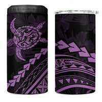 Polynesian Pride 4 in 1 Can Cooler Tumbler Turtle Hibiscus Luxury Style - Lilac LT7 One Size: 16 oz Lilac - Polynesian Pride