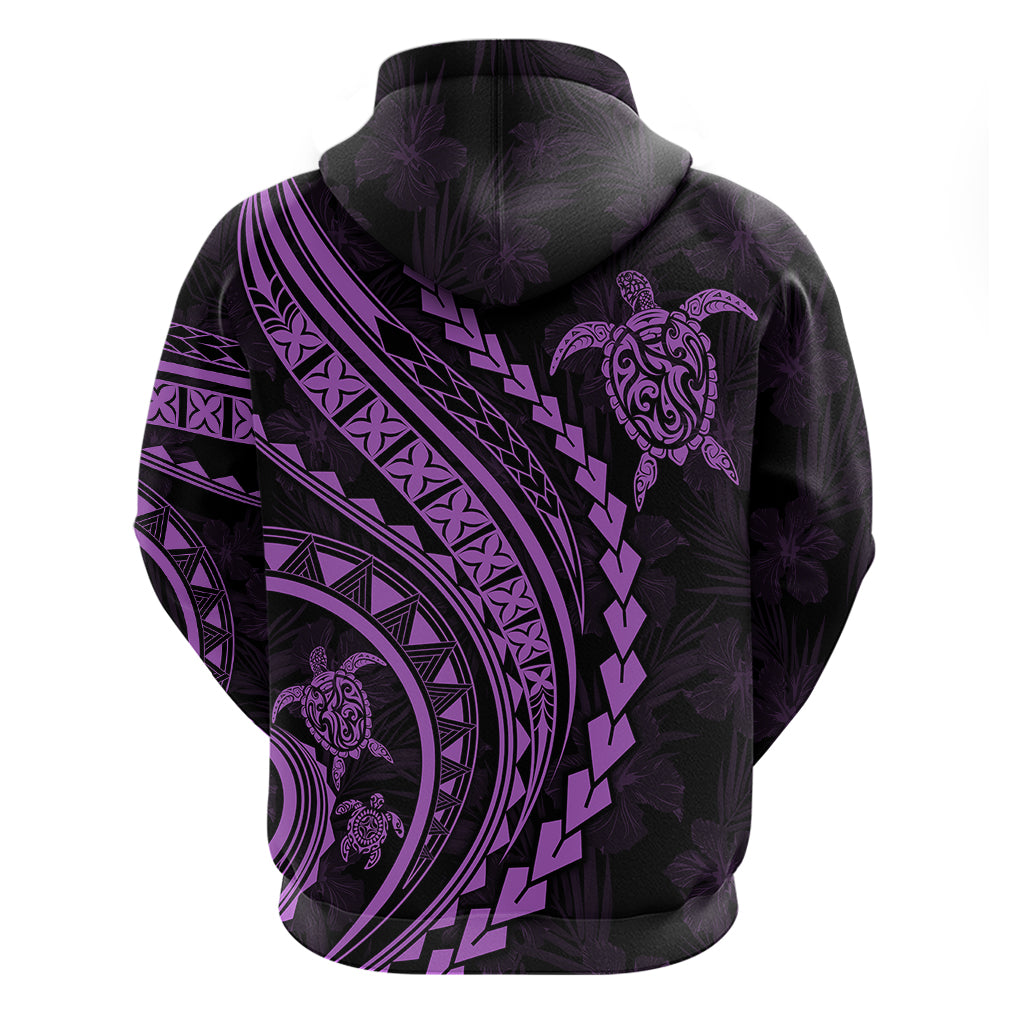 Polynesian Pride Hoodie Turtle Hibiscus Luxury Style - Lilac LT7 - Polynesian Pride
