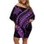 Polynesian Pride Off Shoulder Short Dress Turtle Hibiscus Luxury Style - Lilac LT7 Women Lilac - Polynesian Pride