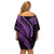 Polynesian Pride Off Shoulder Short Dress Turtle Hibiscus Luxury Style - Lilac LT7 - Polynesian Pride