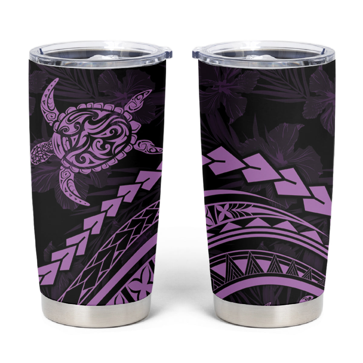 Polynesian Pride Tumbler Cup Turtle Hibiscus Luxury Style - Lilac LT7 Lilac - Polynesian Pride
