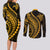 Polynesian Pride Couples Matching Long Sleeve Bodycon Dress and Long Sleeve Button Shirts Turtle Hibiscus Luxury Style - Merigold LT7 - Polynesian Pride