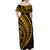 Polynesian Pride Off Shoulder Maxi Dress Turtle Hibiscus Luxury Style - Merigold LT7 - Polynesian Pride