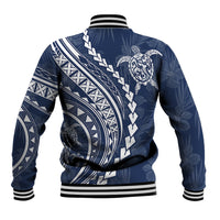 Polynesian Pride Baseball Jacket Turtle Hibiscus Luxury Style - Navy LT7 - Polynesian Pride