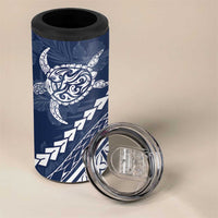 Polynesian Pride 4 in 1 Can Cooler Tumbler Turtle Hibiscus Luxury Style - Navy LT7 - Polynesian Pride