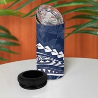 Polynesian Pride 4 in 1 Can Cooler Tumbler Turtle Hibiscus Luxury Style - Navy LT7 - Polynesian Pride
