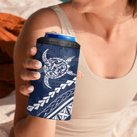 Polynesian Pride 4 in 1 Can Cooler Tumbler Turtle Hibiscus Luxury Style - Navy LT7 - Polynesian Pride