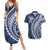 Polynesian Pride Couples Matching Summer Maxi Dress and Hawaiian Shirt Turtle Hibiscus Luxury Style - Navy LT7 Navy - Polynesian Pride