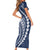 Polynesian Pride Short Sleeve Bodycon Dress Turtle Hibiscus Luxury Style - Navy LT7 - Polynesian Pride