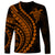 Polynesian Pride Long Sleeve Shirt Turtle Hibiscus Luxury Style - Orange LT7 - Polynesian Pride