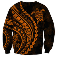 Polynesian Pride Sweatshirt Turtle Hibiscus Luxury Style - Orange LT7 - Polynesian Pride