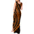 Polynesian Pride Tank Maxi Dress Turtle Hibiscus Luxury Style - Orange LT7 - Polynesian Pride