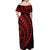 Polynesian Pride Off Shoulder Maxi Dress Turtle Hibiscus Luxury Style - Rose LT7 - Polynesian Pride