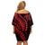 Polynesian Pride Off Shoulder Short Dress Turtle Hibiscus Luxury Style - Rose LT7 - Polynesian Pride