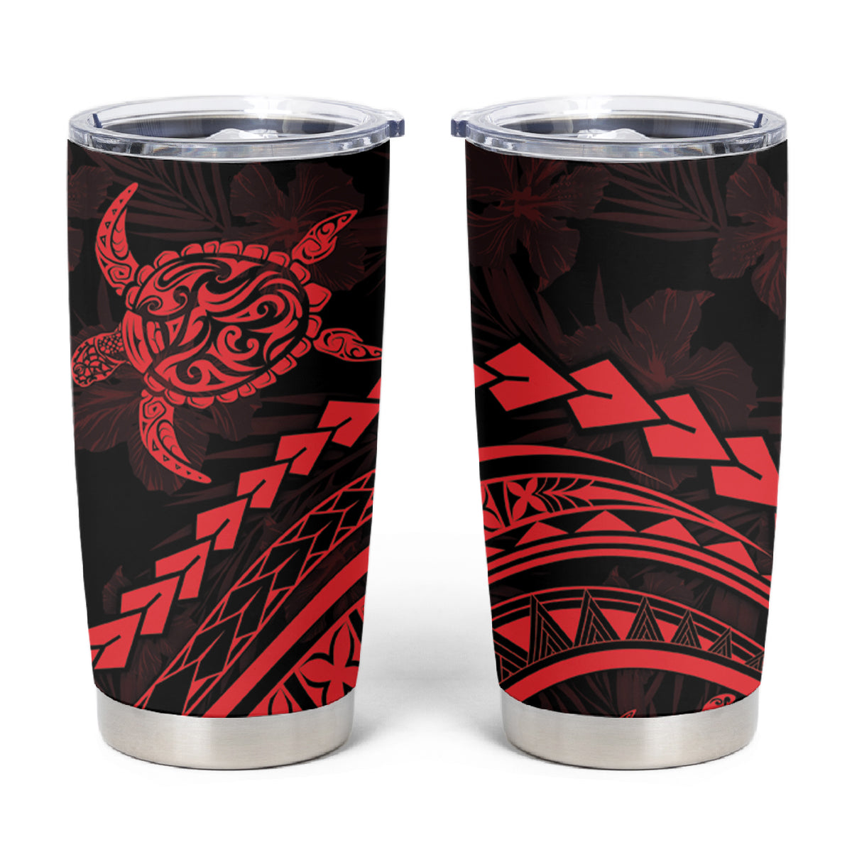 Polynesian Pride Tumbler Cup Turtle Hibiscus Luxury Style - Rose LT7 Rose - Polynesian Pride