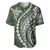 Polynesian Pride Baseball Jersey Turtle Hibiscus Luxury Style - Sage LT7 Sage - Polynesian Pride