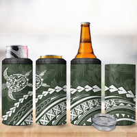Polynesian Pride 4 in 1 Can Cooler Tumbler Turtle Hibiscus Luxury Style - Sage LT7 - Polynesian Pride