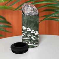 Polynesian Pride 4 in 1 Can Cooler Tumbler Turtle Hibiscus Luxury Style - Sage LT7 - Polynesian Pride