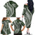 Hawaii Family Matching Outfits Polynesian Pride Off Shoulder Long Sleeve Dress And Shirt Family Set Clothes Turtle Hibiscus Luxury Style - Sage LT7