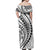 Polynesian Pride Off Shoulder Maxi Dress Turtle Hibiscus Luxury Style - White LT7 - Polynesian Pride