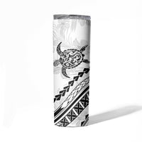 Polynesian Pride Skinny Tumbler Turtle Hibiscus Luxury Style - White LT7 - Polynesian Pride