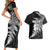 Personalised New Zealand Rugby Couples Matching Short Sleeve Bodycon Dress and Hawaiian Shirt World Cup 2023 Silver Fern Champions LT7 - Polynesian Pride