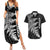 Personalised New Zealand Rugby Couples Matching Summer Maxi Dress and Hawaiian Shirt World Cup 2023 Silver Fern Champions LT7 Black - Polynesian Pride