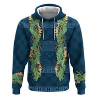 Hawai'i Paniolo Maile Twisted Lei Zip Hoodie Cobalt Blue LT7 Pullover Hoodie Cobalt Blue - Polynesian Pride