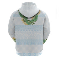 Hawai'i Paniolo Maile Twisted Lei Zip Hoodie Winter White LT7 - Polynesian Pride