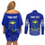 Personalised Fiji Natabua High School Couples Matching Off Shoulder Short Dress and Long Sleeve Button Shirts Kaviti Tapa Mix Colors Proud NHS LT7 - Polynesian Pride