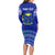 Personalised Fiji Natabua High School Long Sleeve Bodycon Dress Kaviti Tapa Mix Colors Proud NHS LT7 - Polynesian Pride