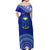 Personalised Fiji Natabua High School Off Shoulder Maxi Dress Kaviti Tapa Mix Colors Proud NHS LT7 - Polynesian Pride