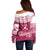 Personalised Fiji Adi Cakobau School Off Shoulder Sweater ACS Old Girls Lotus Mix Masi LT7 - Polynesian Pride