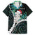 New Zealand Personalised Family Matching Puletasi and Hawaiian Shirt Meri Kirihimete Kowhaiwhai Mix Paua Shell - Emerald