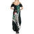 New Zealand Personalised Summer Maxi Dress Meri Kirihimete Kowhaiwhai Mix Paua Shell - Emerald