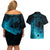 Polynesian Shark Couples Matching Off Shoulder Short Dress and Hawaiian Shirt Under The Waves LT7 - Polynesian Pride