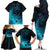 Polynesian Shark Family Matching Off Shoulder Long Sleeve Dress and Hawaiian Shirt Under The Waves LT7 - Polynesian Pride