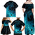 Polynesian Shark Family Matching Off Shoulder Maxi Dress and Hawaiian Shirt Under The Waves LT7 - Polynesian Pride