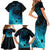 Polynesian Shark Family Matching Short Sleeve Bodycon Dress and Hawaiian Shirt Under The Waves LT7 - Polynesian Pride