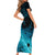 Polynesian Shark Family Matching Short Sleeve Bodycon Dress and Hawaiian Shirt Under The Waves LT7 - Polynesian Pride